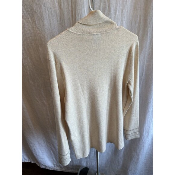 CHICOS Womens SWEATER Long Sleeve Light Cream Turtleneck Size‎ 2 (L/12) SOFT - Picture 7 of 8